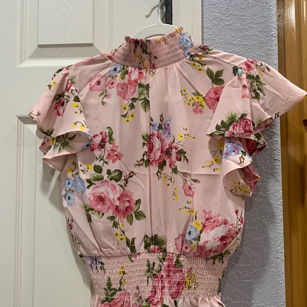 Spring pink top turtle neck